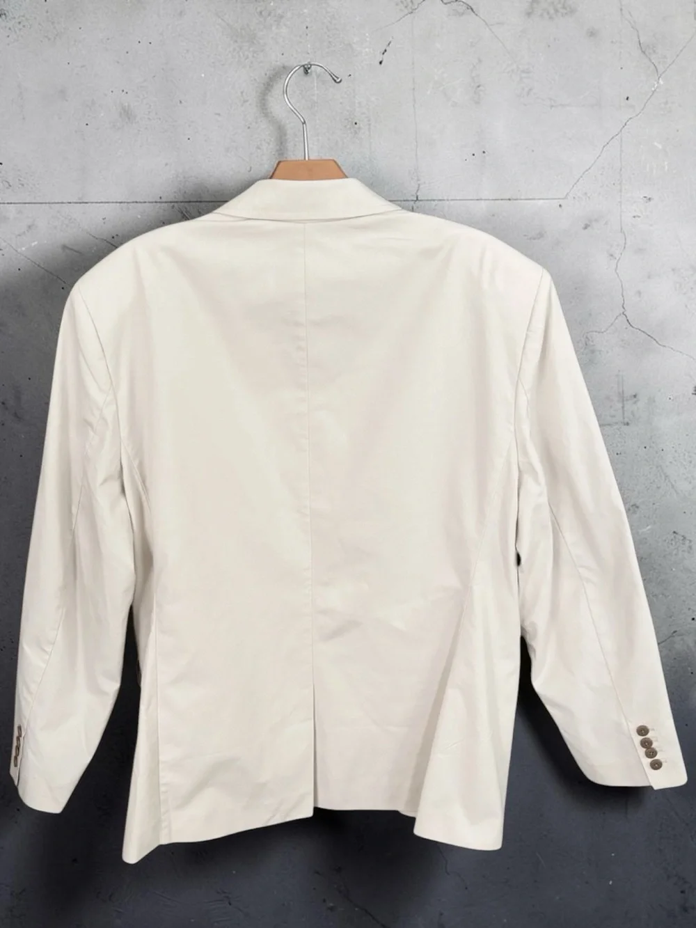 L.L. Bean signature collection plain weave tan blazer in Soapstone | size 46R